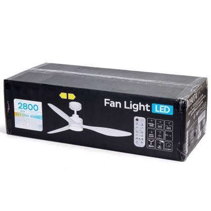 ZEVENTI - Ventilatore da soffitto dimmerabile ULUWATU LED/20W/230V 2700-6500K 132cm bianco + telecomando