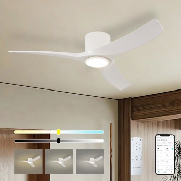 ZEVENTI - Ventilatore da soffitto dimmerabile ORBITO LED/24W/230V 3000/4000/6000K Wi-Fi Tuya bianco + telecomando