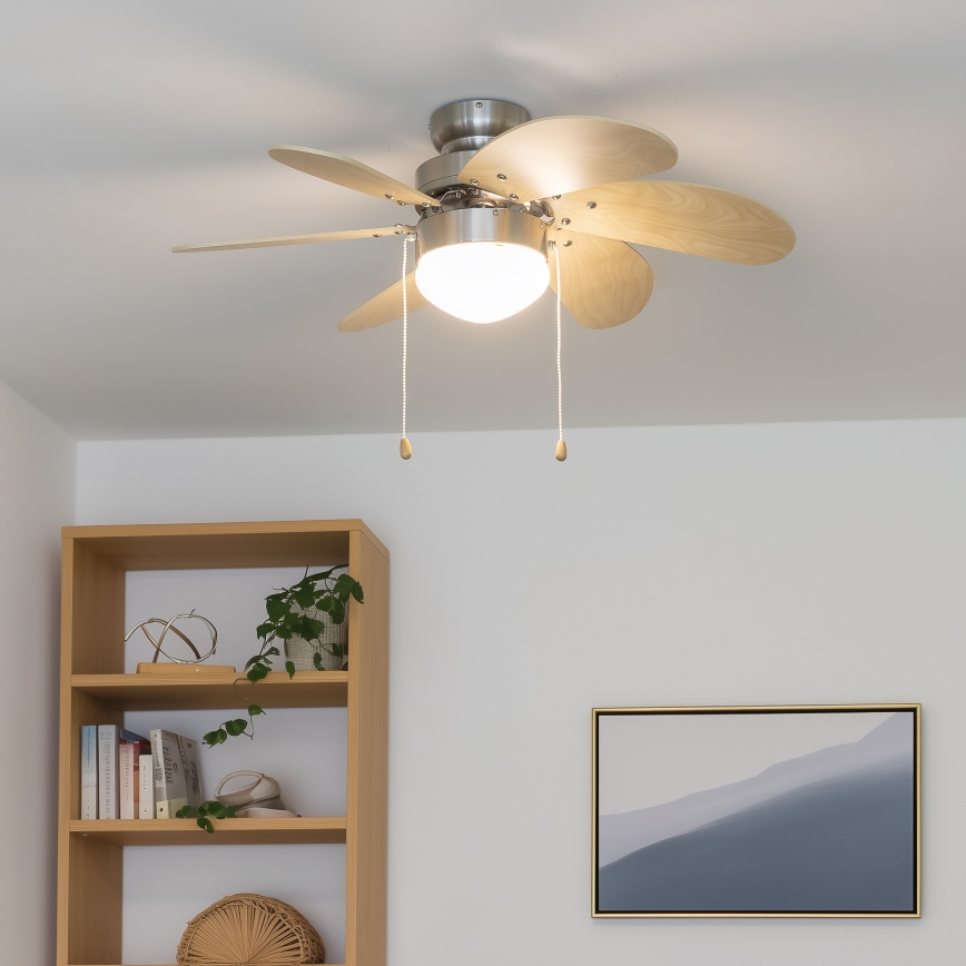 ZEVENTI - Ventilatore da soffitto FAMARA 1xE14/60W/230V beige