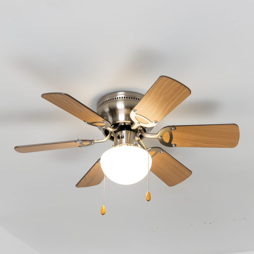 ZEVENTI - Ventilatore da soffitto GALDANA 1xE27/60W/230V marrone/beige