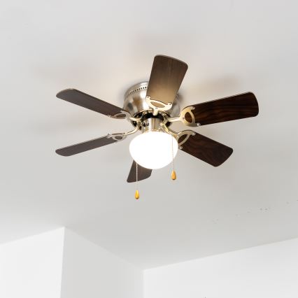 ZEVENTI - Ventilatore da soffitto GALDANA 1xE27/60W/230V marrone/beige