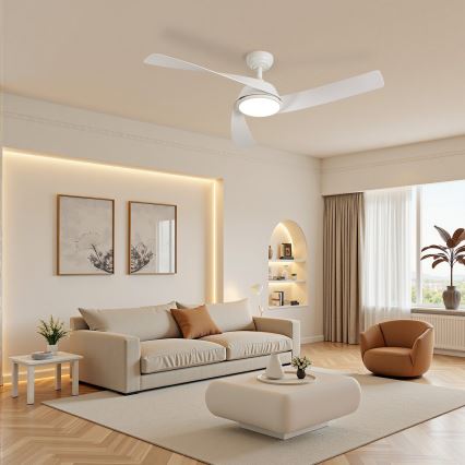 ZEVENTI - Ventilatore da soffitto a LED dimmerabile AERYS LED/24W/230V 3000/4000/6000K Wi-Fi Tuya bianco + telecomando