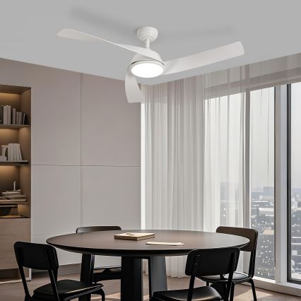 ZEVENTI - Ventilatore da soffitto a LED dimmerabile AERYS LED/24W/230V 3000/4000/6000K Wi-Fi Tuya bianco + telecomando