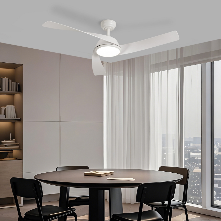 ZEVENTI - Ventilatore da soffitto a LED dimmerabile AERYS LED/24W/230V 3000/4000/6000K Wi-Fi Tuya bianco + telecomando