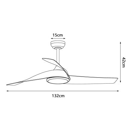 ZEVENTI - AERYS Ventilatore da soffitto dimmerabile a LED 24W/230V 3000/4000/6000K Wi-Fi Tuya nero + telecomando
