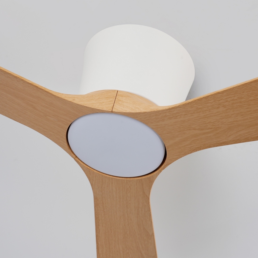 ZEVENTI - Ventilatore da soffitto dimmerabile a LED AUREX LED/24W/230V 3000/4000/6000K Wi-Fi Tuya bianco/rovere + telecomando