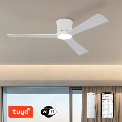 ZEVENTI - Ventilatore da soffitto LED dimmerabile AUREX LED/24W/230V 3000/4000/6000K Wi-Fi Tuya bianco + telecomando