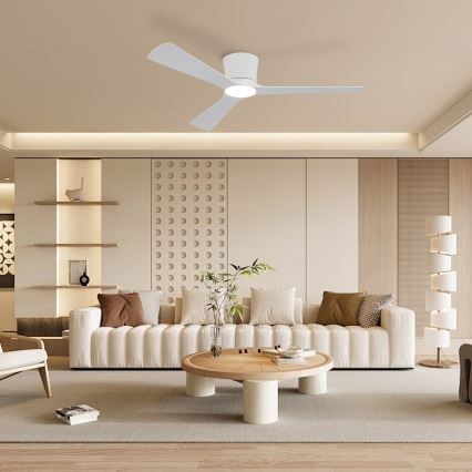 ZEVENTI - Ventilatore da soffitto LED dimmerabile AUREX LED/24W/230V 3000/4000/6000K Wi-Fi Tuya bianco + telecomando