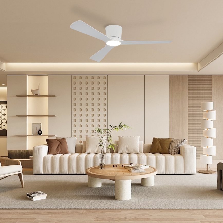 ZEVENTI - Ventilatore da soffitto LED dimmerabile AUREX LED/24W/230V 3000/4000/6000K Wi-Fi Tuya bianco + telecomando