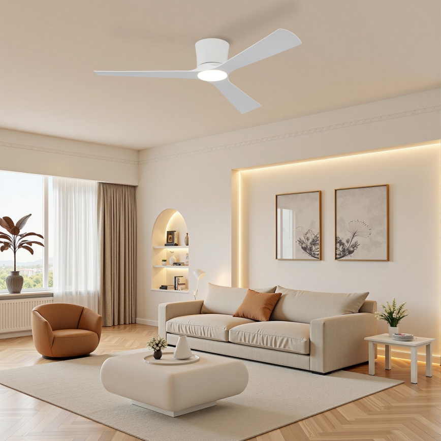 ZEVENTI - Ventilatore da soffitto LED dimmerabile AUREX LED/24W/230V 3000/4000/6000K Wi-Fi Tuya bianco + telecomando
