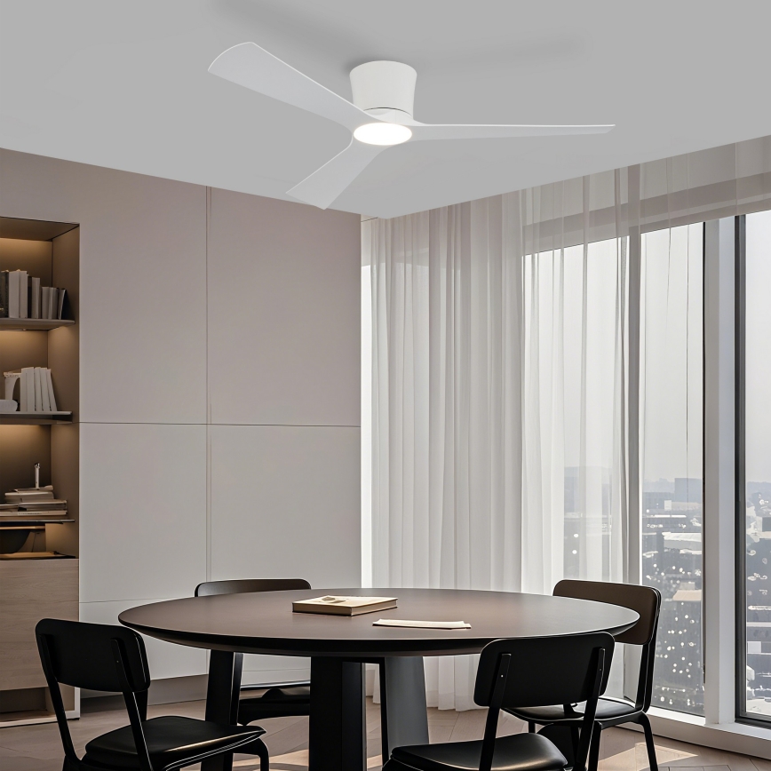 ZEVENTI - Ventilatore da soffitto LED dimmerabile AUREX LED/24W/230V 3000/4000/6000K Wi-Fi Tuya bianco + telecomando