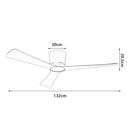 ZEVENTI - Ventilatore da soffitto LED dimmerabile AUREX LED/24W/230V 3000/4000/6000K Wi-Fi Tuya bianco + telecomando
