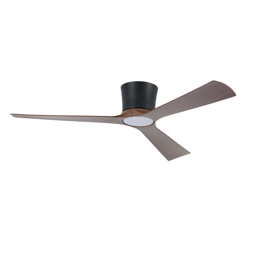 ZEVENTI - Ventilatore da soffitto LED dimmerabile AUREX LED/24W/230V 3000/4000/6000K Wi-Fi Tuya nero/noce + telecomando
