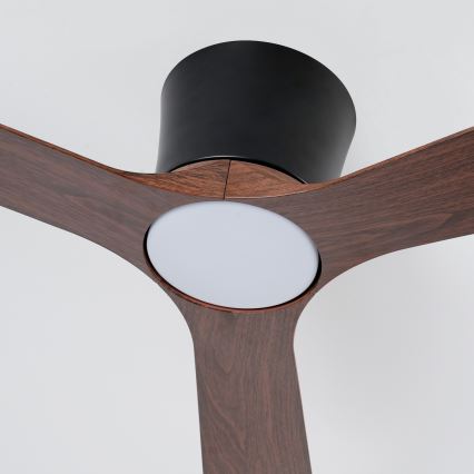 ZEVENTI - Ventilatore da soffitto LED dimmerabile AUREX LED/24W/230V 3000/4000/6000K Wi-Fi Tuya nero/noce + telecomando