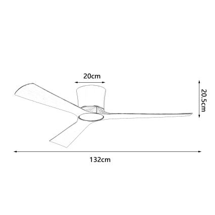 ZEVENTI - Ventilatore da soffitto LED dimmerabile AUREX LED/24W/230V 3000/4000/6000K Wi-Fi Tuya nero/noce + telecomando