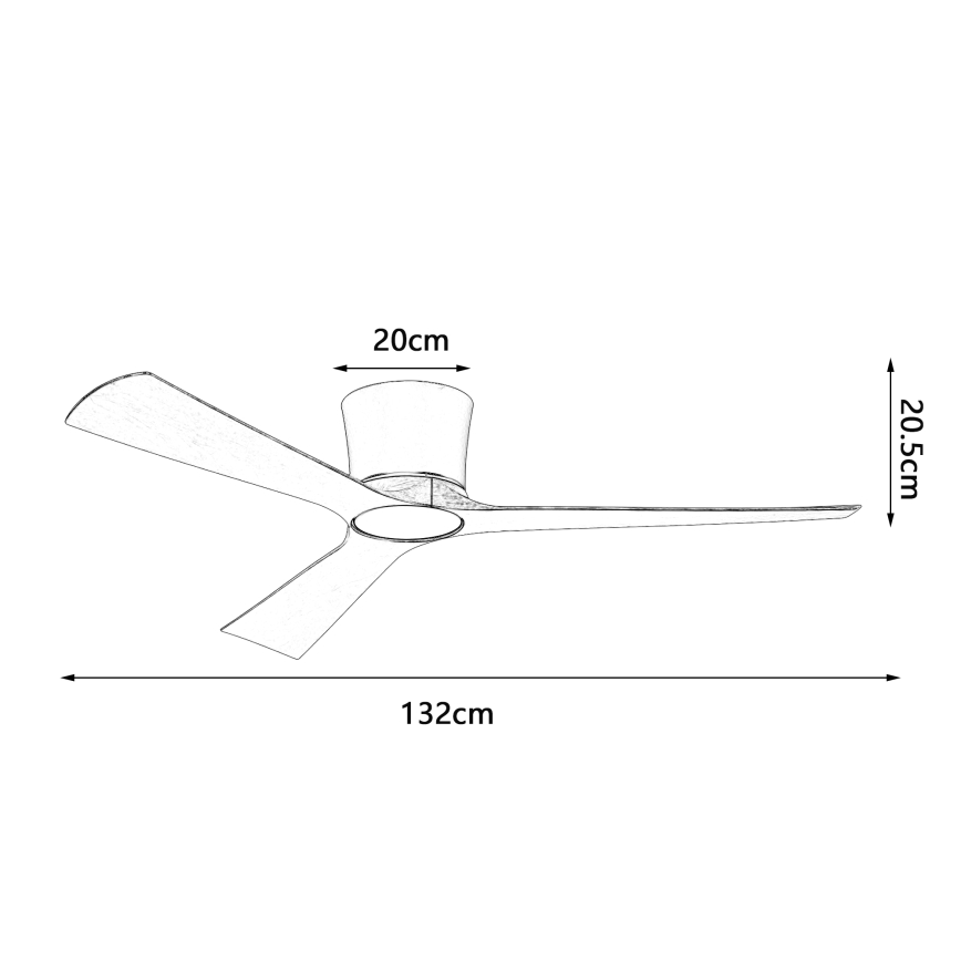 ZEVENTI - Ventilatore da soffitto LED dimmerabile AUREX LED/24W/230V 3000/4000/6000K Wi-Fi Tuya nero/noce + telecomando