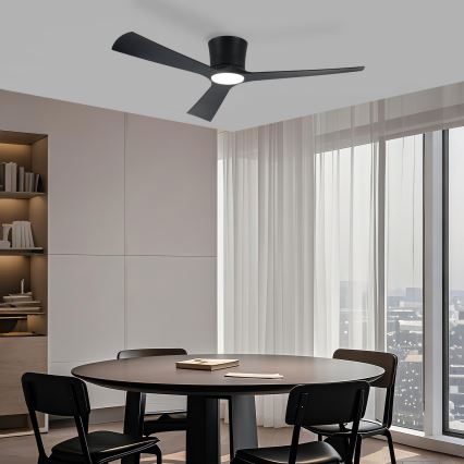 ZEVENTI - Ventilatore da soffitto LED dimmerabile AUREX LED/24W/230V 3000/4000/6000K Wi-Fi Tuya nero + telecomando
