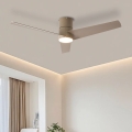 ZEVENTI - Ventilatore da soffitto LED BARROSA LED/18W/230V 3000/4000/6000K Wi-Fi Tuya beige + telecomando
