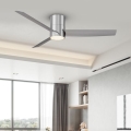 ZEVENTI - Ventilatore da soffitto LED BARROSA LED/18W/230V 3000/4000/6000K Wi-Fi Tuya cromo opaco + telecomando