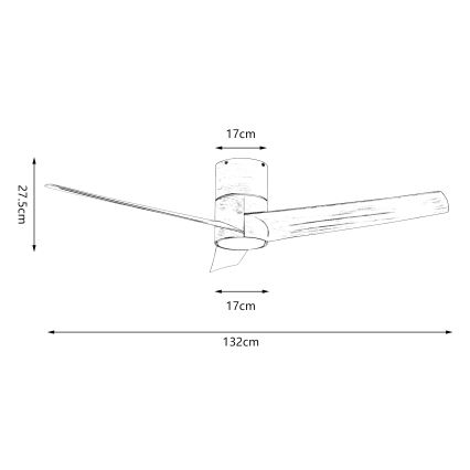 ZEVENTI - Ventilatore da soffitto LED BARROSA LED/18W/230V 3000/4000/6000K Wi-Fi Tuya marrone + telecomando