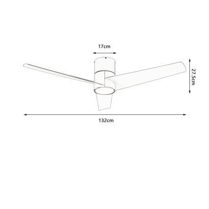 ZEVENTI - Ventilatore da soffitto LED BARROSA LED/18W/230V 3000/4000/6000K Wi-Fi Tuya beige + telecomando