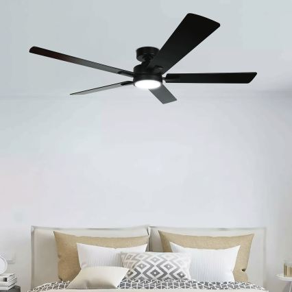 ZEVENTI - Ventilatore da soffitto con LED dimmerabile WAIKIKI LED/20W/230V 2700-6500K 132 cm nero + telecomando