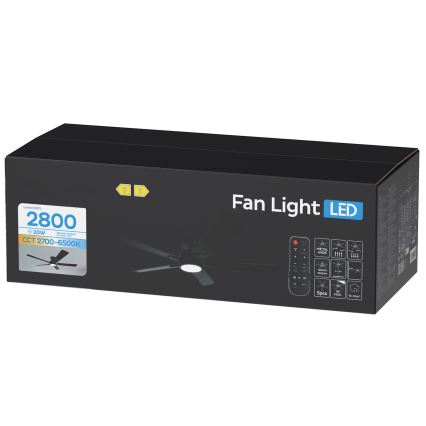 ZEVENTI - Ventilatore da soffitto con LED dimmerabile WAIKIKI LED/20W/230V 2700-6500K 132 cm nero + telecomando