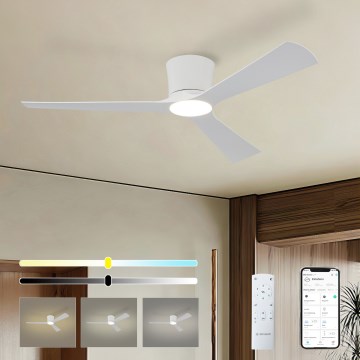 ZEVENTI - Ventilatore da soffitto LED dimmerabile AUREX LED/24W/230V 3000/4000/6000K Wi-Fi Tuya bianco + telecomando