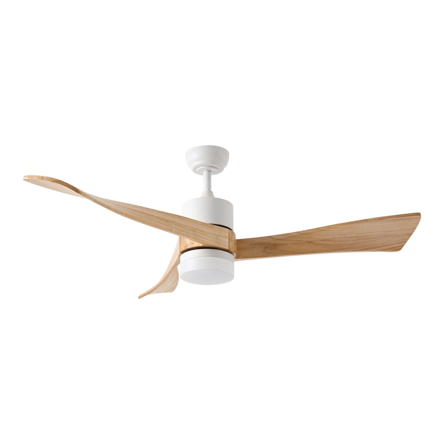 ZEVENTI - Ventilatore da soffitto LED NATURITO LED/18W/230V 3000/4000/6000K Wi-Fi Tuya bianco/rovere + telecomando
