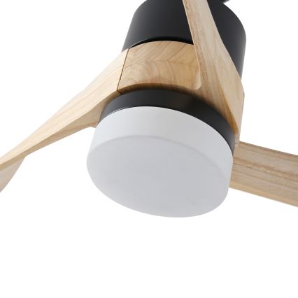 ZEVENTI - Ventilatore da soffitto LED NATURITO LED/18W/230V 3000/4000/6000K Wi-Fi Tuya nero/rovere + telecomando