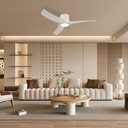 ZEVENTI - Ventilatore da soffitto dimmerabile a LED ORBITO LED/24W/230V 3000/4000/6000K Wi-Fi Tuya bianco + telecomando