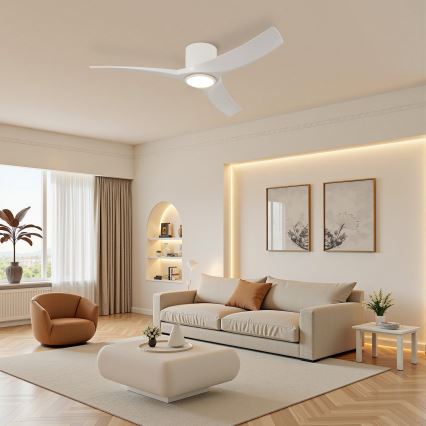 ZEVENTI - Ventilatore da soffitto dimmerabile a LED ORBITO LED/24W/230V 3000/4000/6000K Wi-Fi Tuya bianco + telecomando