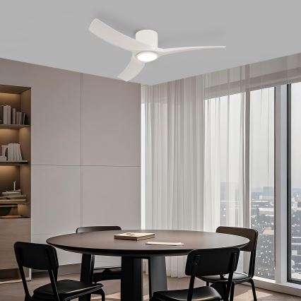 ZEVENTI - Ventilatore da soffitto dimmerabile a LED ORBITO LED/24W/230V 3000/4000/6000K Wi-Fi Tuya bianco + telecomando