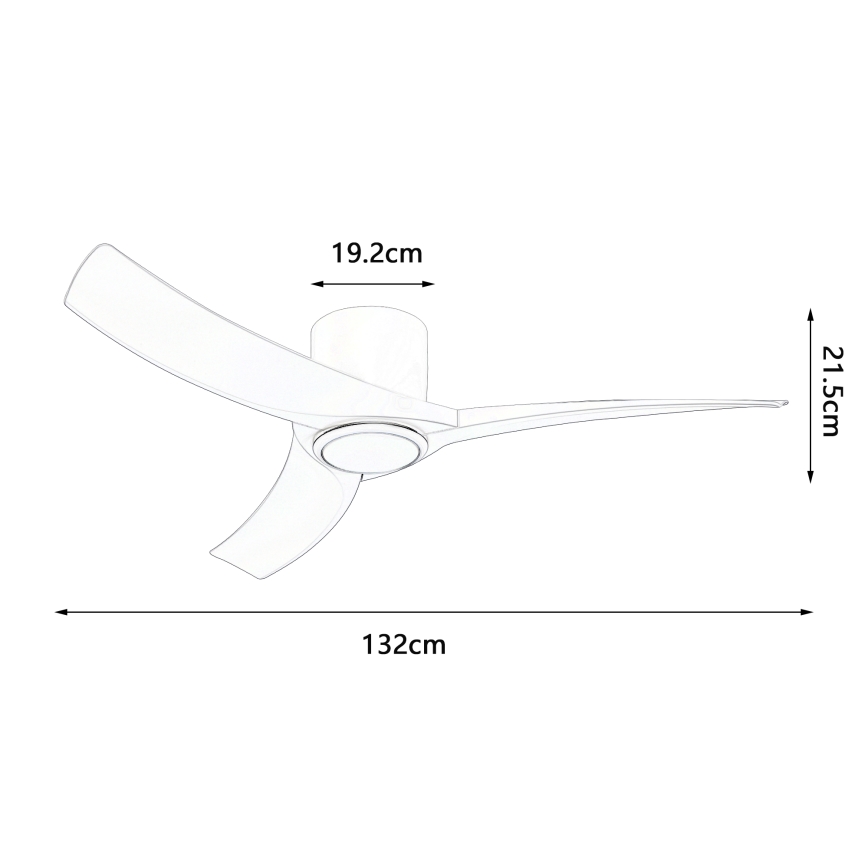 ZEVENTI - Ventilatore da soffitto dimmerabile a LED ORBITO LED/24W/230V 3000/4000/6000K Wi-Fi Tuya bianco + telecomando
