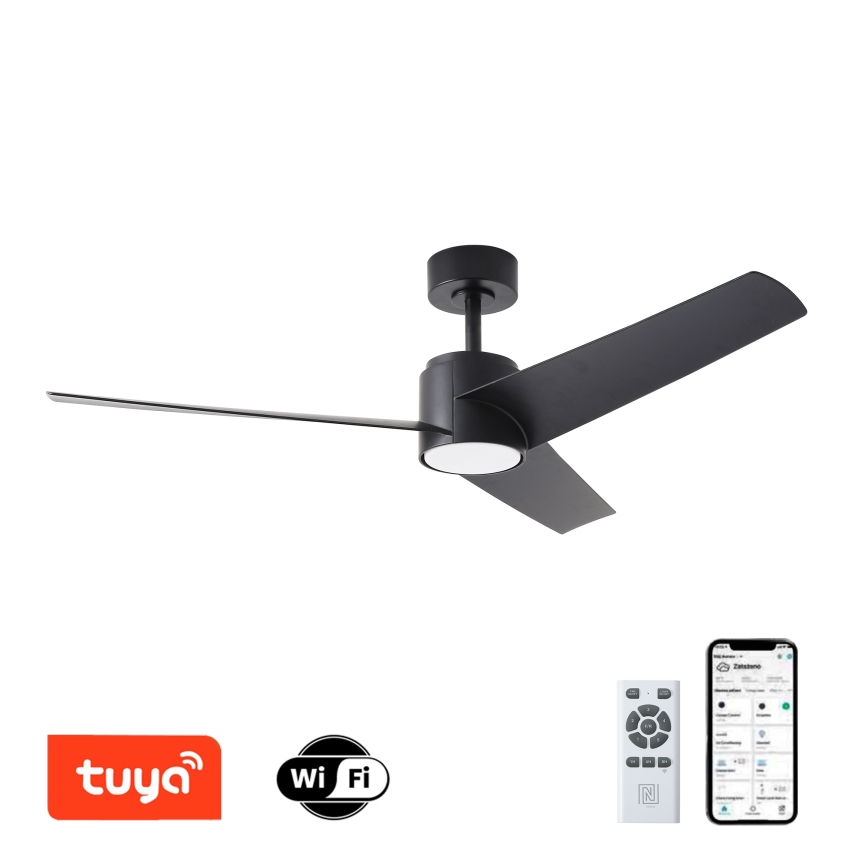 ZEVENTI - Ventilatore da soffitto LED ORVIETO LED/18W/230V 3000-6000K Wi-Fi Tuya nero + telecomando