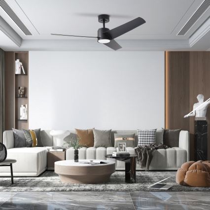 ZEVENTI - Ventilatore da soffitto LED ORVIETO LED/18W/230V 3000-6000K Wi-Fi Tuya nero + telecomando