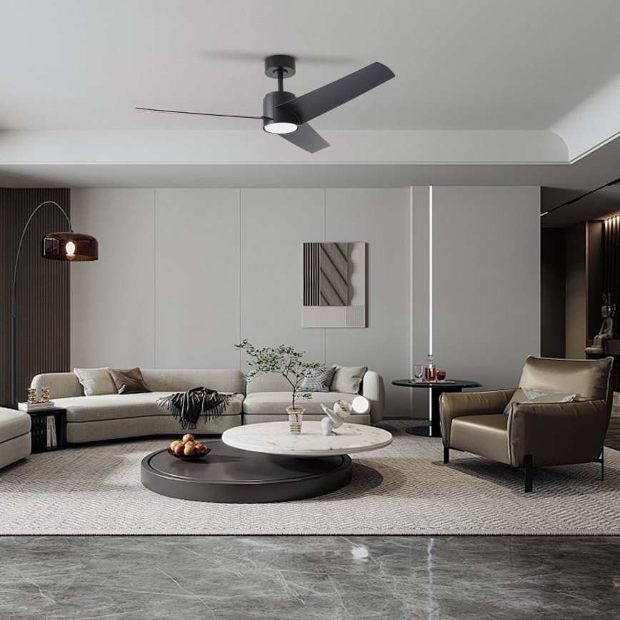 ZEVENTI - Ventilatore da soffitto LED ORVIETO LED/18W/230V 3000-6000K Wi-Fi Tuya nero + telecomando