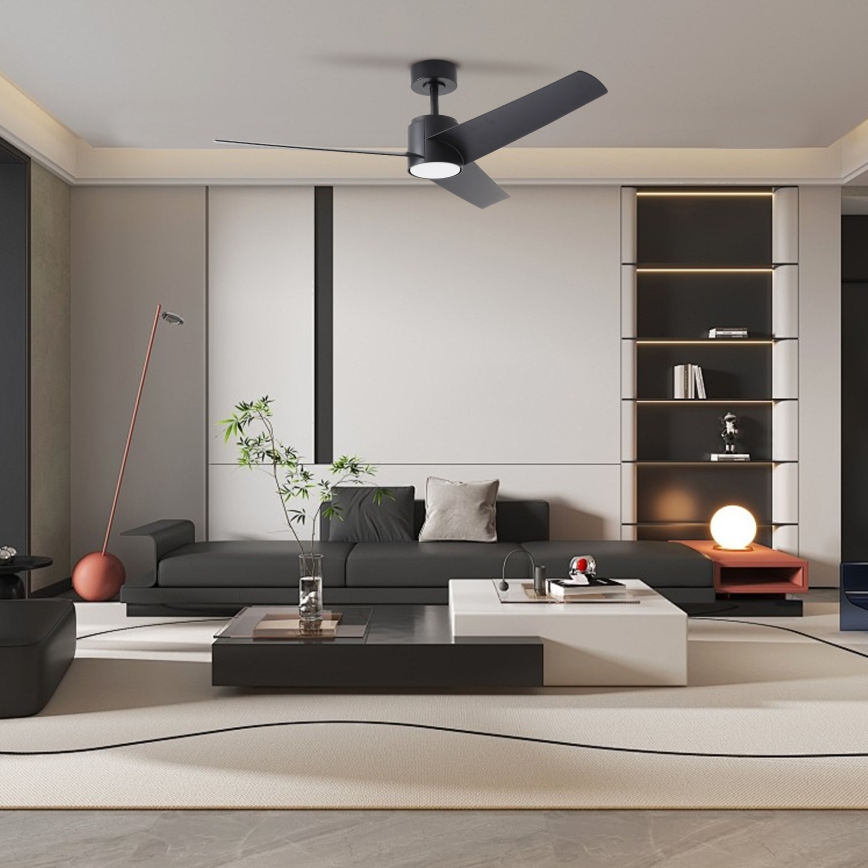 ZEVENTI - Ventilatore da soffitto LED ORVIETO LED/18W/230V 3000-6000K Wi-Fi Tuya nero + telecomando