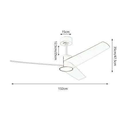 ZEVENTI - Ventilatore da soffitto LED ORVIETO LED/18W/230V 3000-6000K Wi-Fi Tuya nero + telecomando