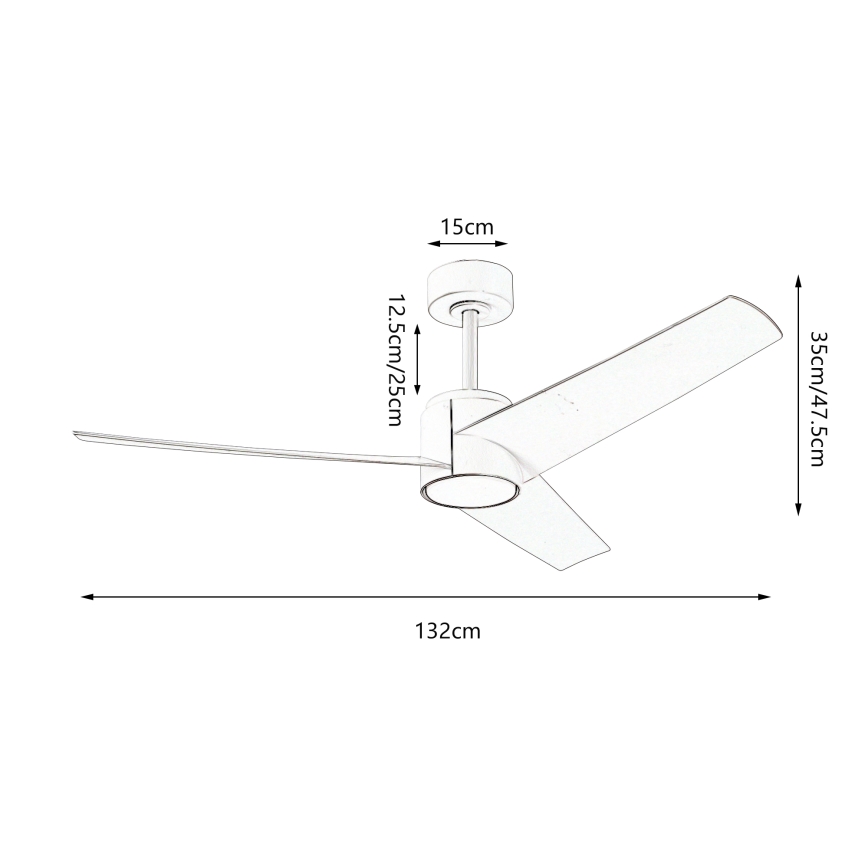 ZEVENTI - Ventilatore da soffitto LED ORVIETO LED/18W/230V 3000-6000K Wi-Fi Tuya nero + telecomando
