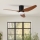 ZEVENTI - Ventilatore da soffitto LED PADUA 18W 230V 3000/4000/6000K Wi‑Fi Tuya nero/marrone + telecomando