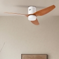 ZEVENTI - Ventilatore da soffitto LED PADUA LED/18W/230V 3000-6000K Wi-Fi Tuya bianco/marrone + telecomando