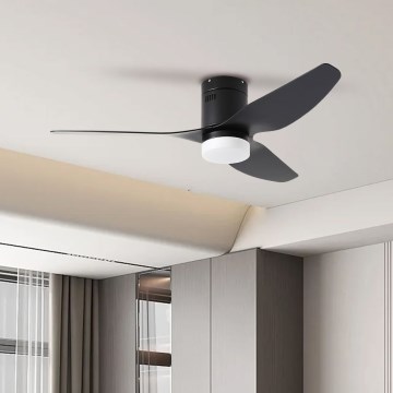 ZEVENTI - Ventilatore da soffitto LED PADUA LED/18W/230V 3000-6000K Wi-Fi Tuya nero + telecomando