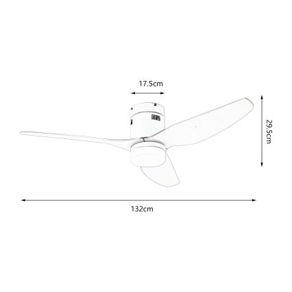 ZEVENTI - Ventilatore da soffitto LED PADUA LED/18W/230V 3000/4000/6000K Wi-Fi Tuya bianco + telecomando