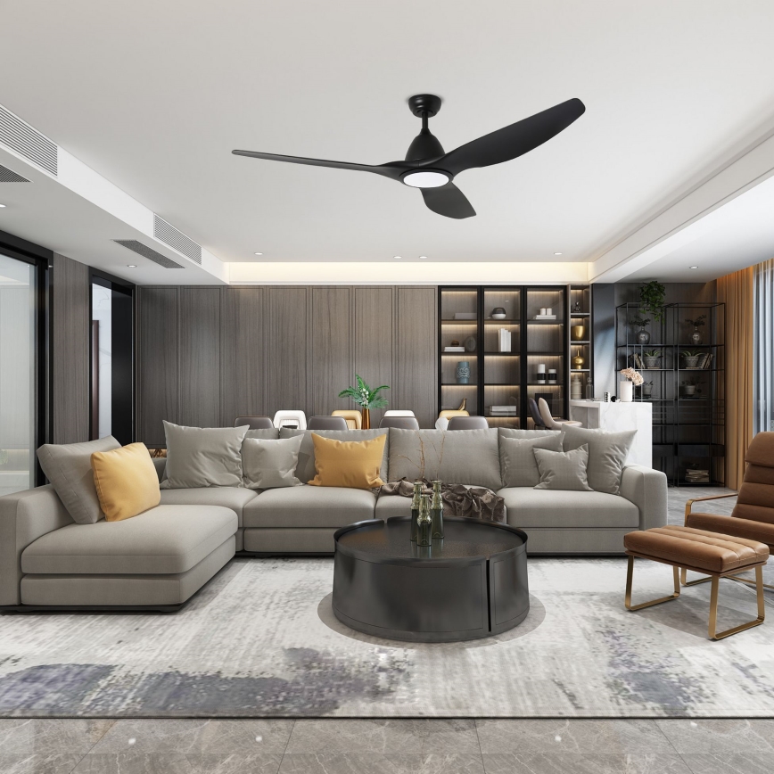 ZEVENTI - Ventilatore da soffitto LED URBINO LED/20W/230V 3000-6000K Wi-Fi Tuya nero + telecomando
