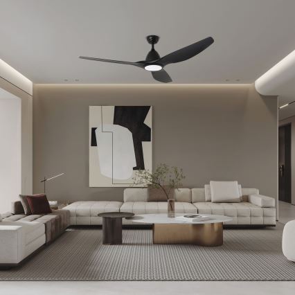 ZEVENTI - Ventilatore da soffitto LED URBINO LED/20W/230V 3000-6000K Wi-Fi Tuya nero + telecomando