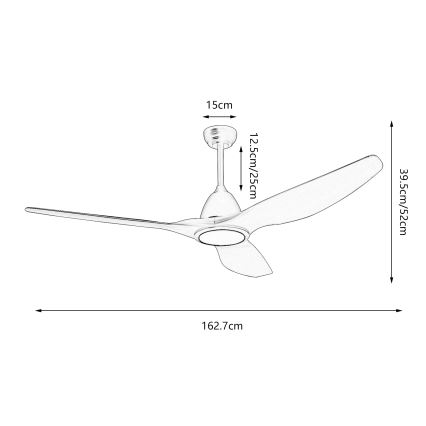 ZEVENTI - Ventilatore da soffitto LED URBINO LED/20W/230V 3000-6000K Wi-Fi Tuya bianco + telecomando