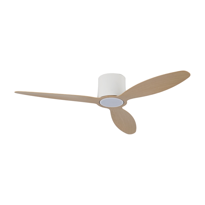 ZEVENTI - Ventilatore da soffitto dimmerabile VENTORA LED/24W/230V 3000/4000/6000K Wi-Fi Tuya bianco/rovere + telecomando