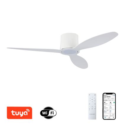 ZEVENTI - Ventilatore da soffitto dimmerabile VENTORA LED/24W/230V 3000/4000/6000K Wi-Fi Tuya bianco + telecomando