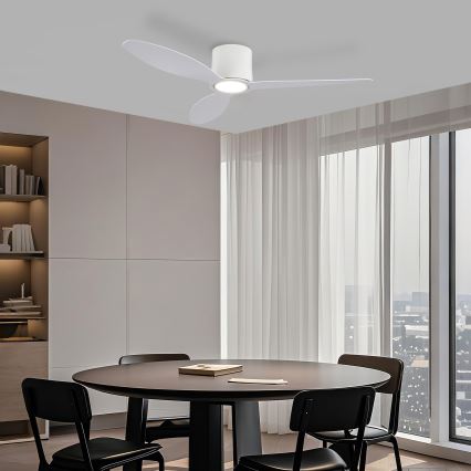 ZEVENTI - Ventilatore da soffitto dimmerabile VENTORA LED/24W/230V 3000/4000/6000K Wi-Fi Tuya bianco + telecomando